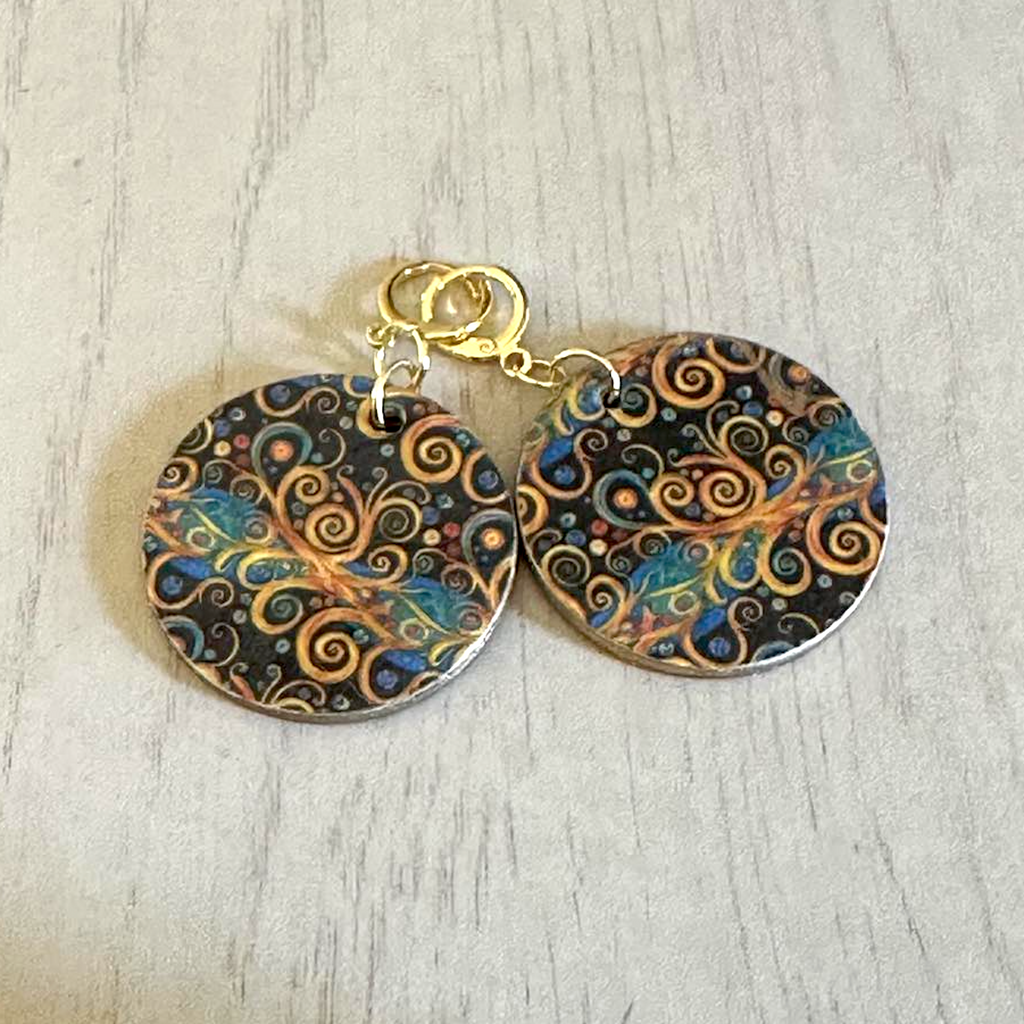 Patterned Wood Earrings - your choice of design