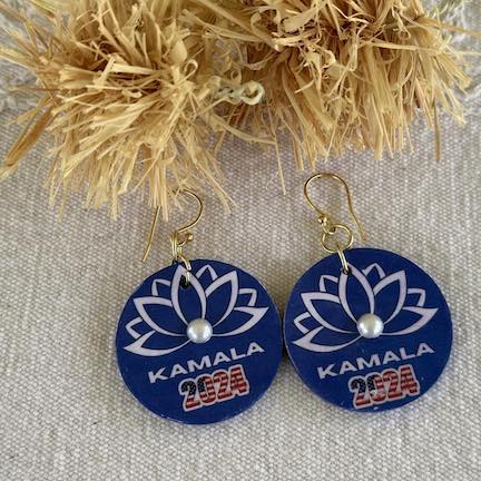 Kamala Harris Blue Lotus Earrings