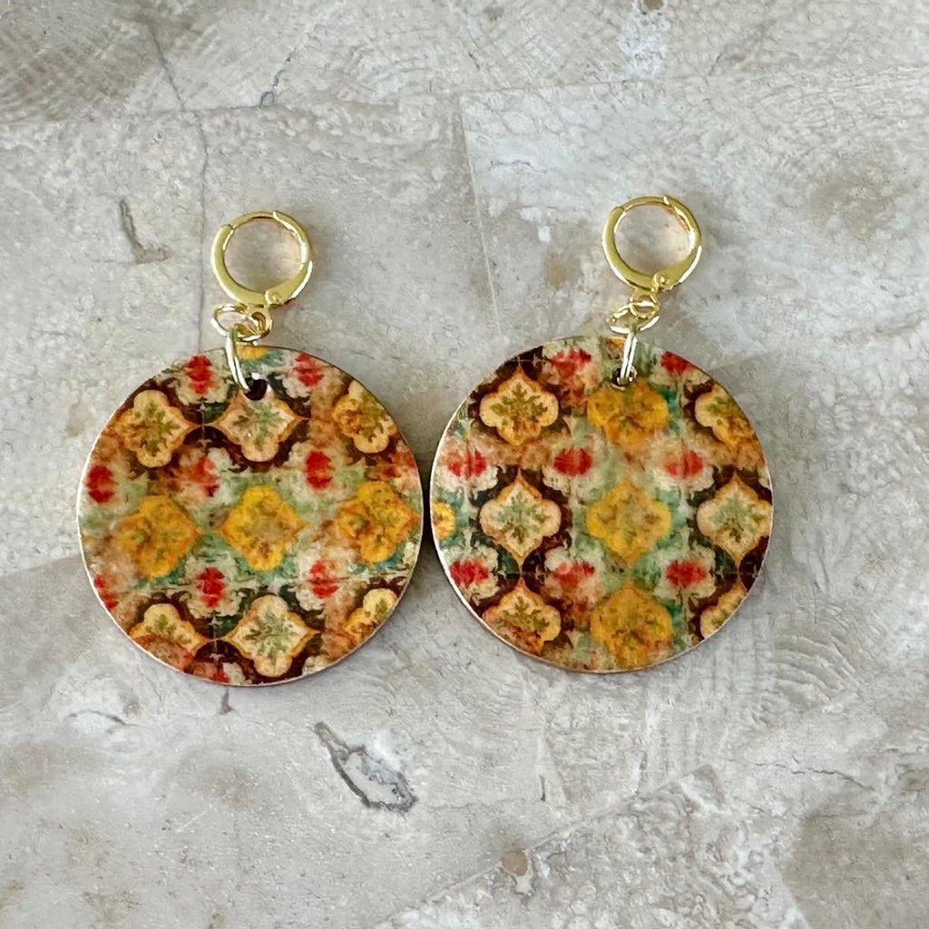 Patterned Wood Earrings - your choice of design