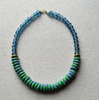 Green & Blue African Rondelle NecklacE