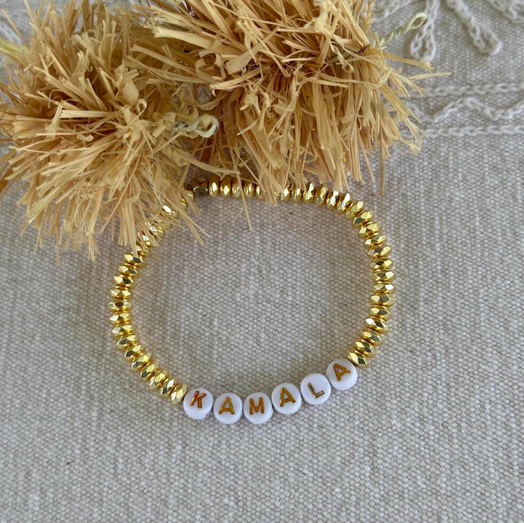 Kamala Gold Beaded Stretch Bracelet