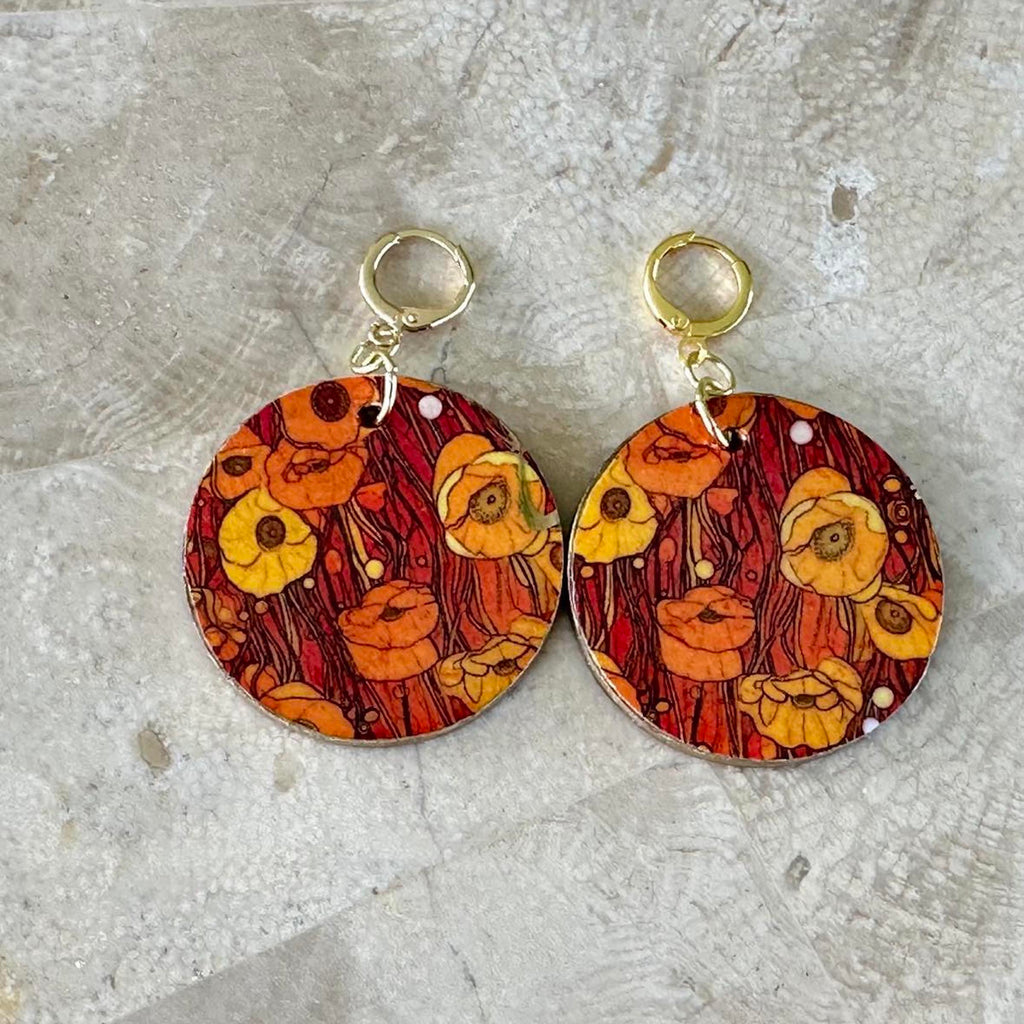 Patterned Wood Earrings - your choice of design