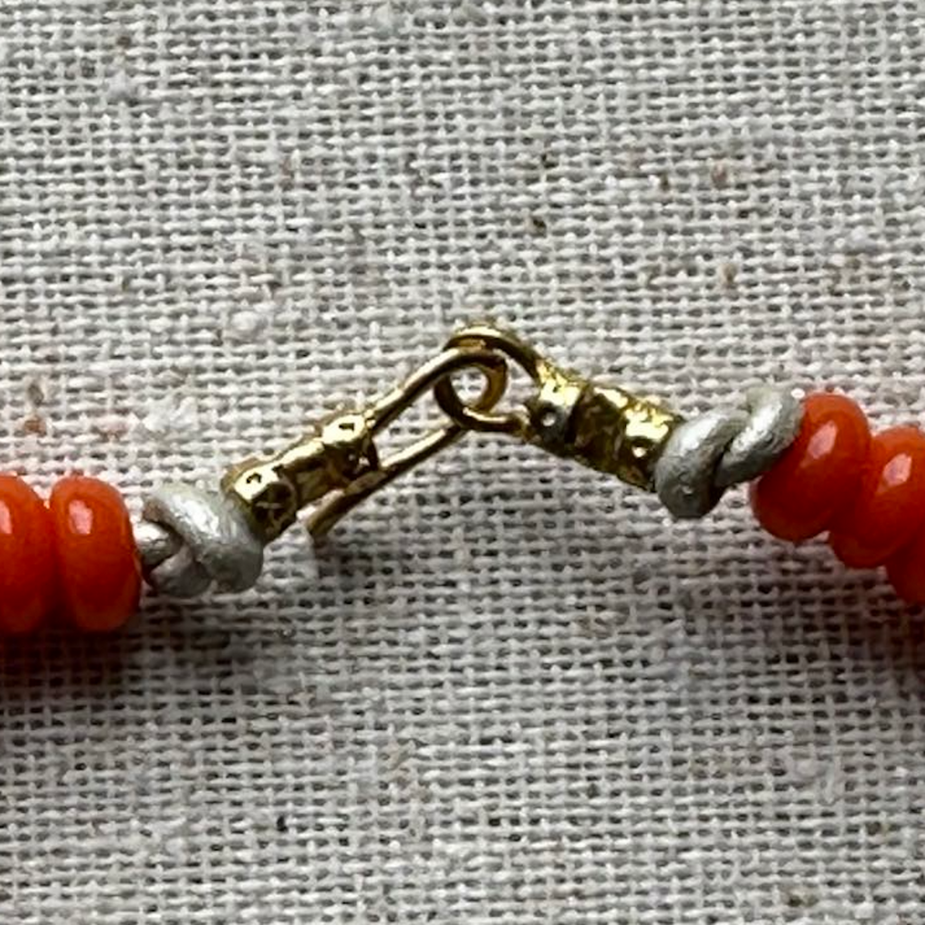 Green & Orange African Rondelle Necklce