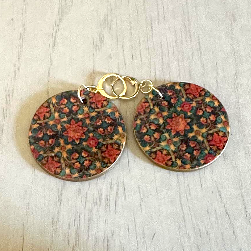 Patterned Wood Earrings - your choice of design
