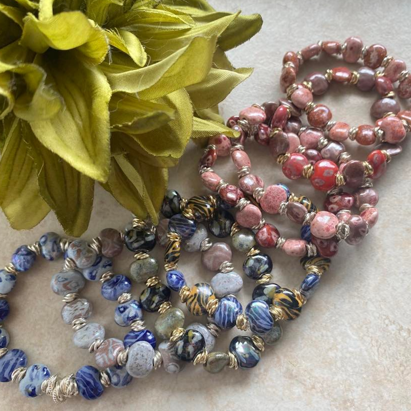 Kazuri Beaded Stretch Bracelet